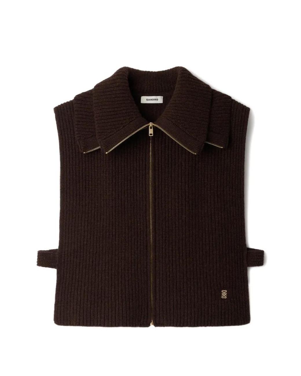 Sandro Black Zipped Trucker Collar
