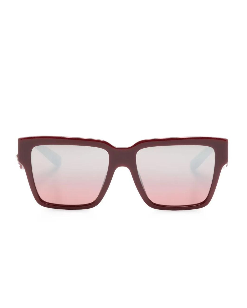 Dolce & Gabbana Pink Logo-Plaque Rectangle-Frame Sunglasses