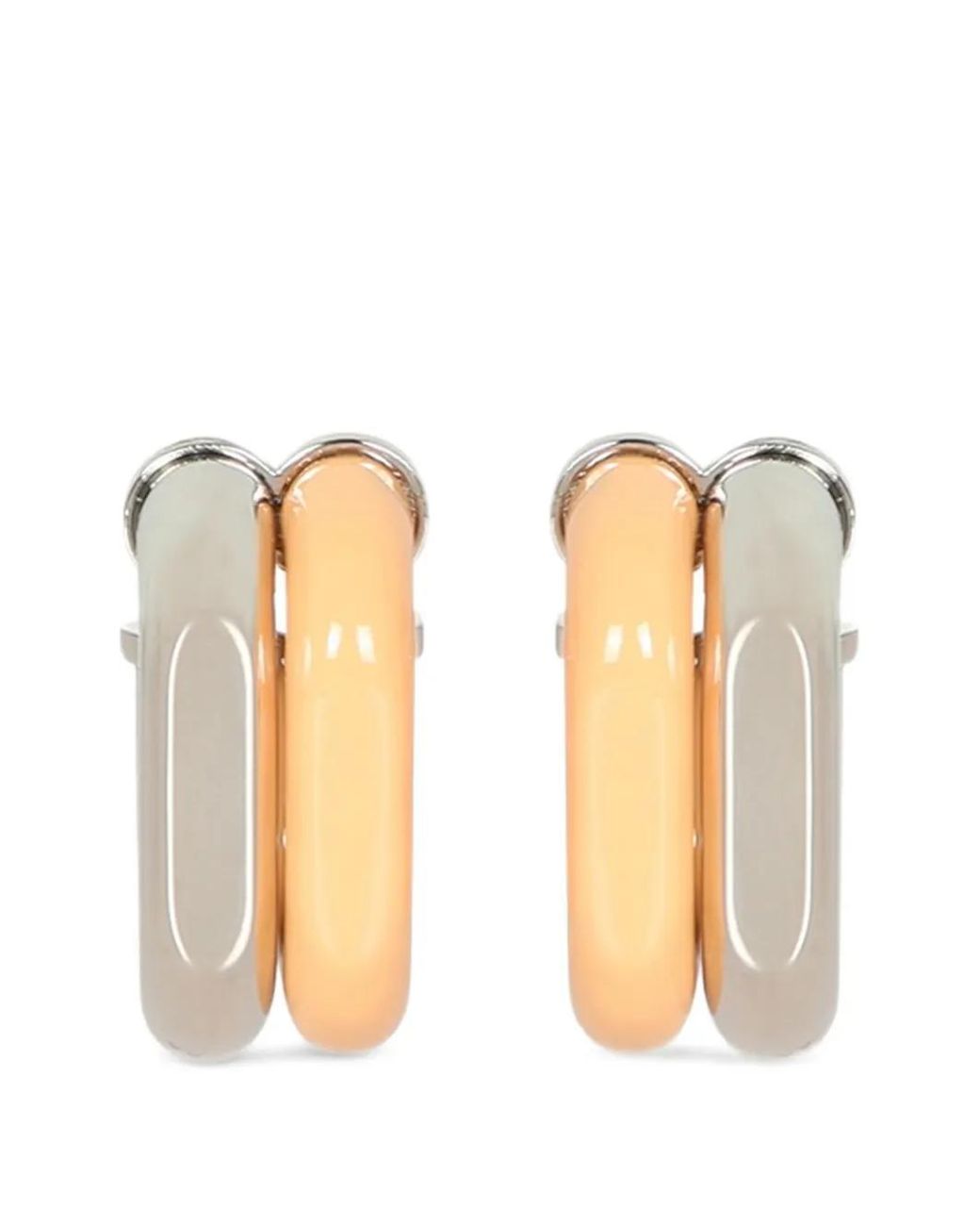 Rabanne Natural Two-Tone Hoop Earrings