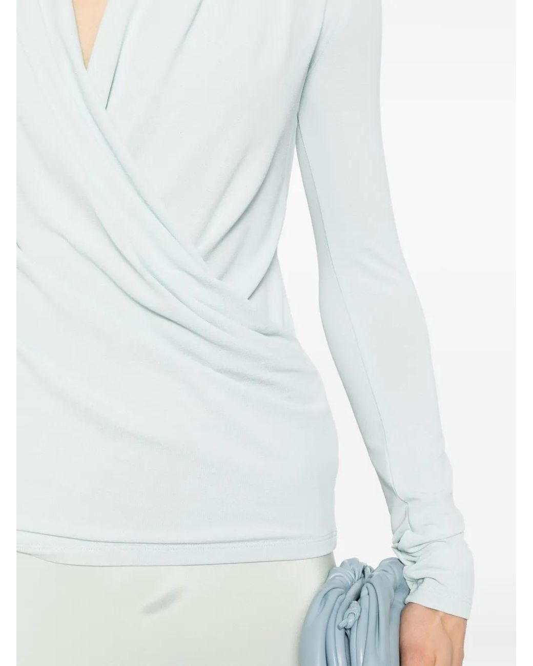 Givenchy Blue Draped Blouse