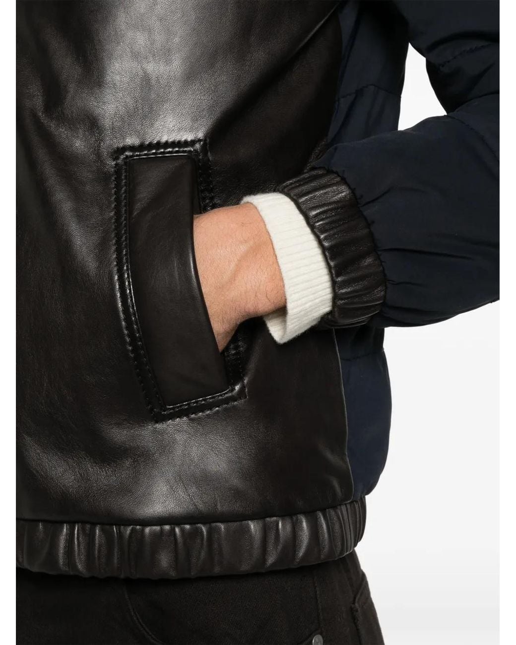 The Jack Leathers Black Gioele Mix Reversible Hooded Jacket for men