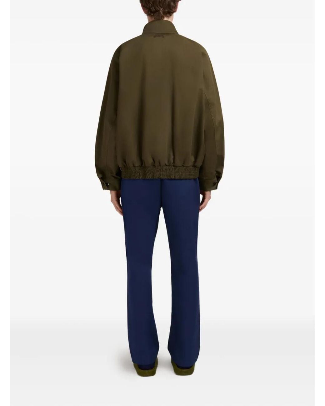 Marni Green Deep Organic Gabardine Bomber Jacket for men
