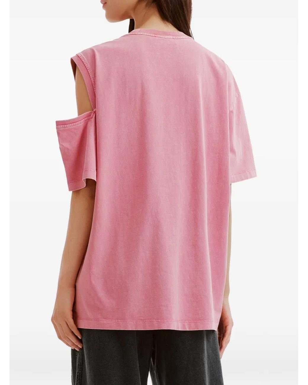 Mini Cream Pink Cut-Out Star-Embellished T-Shirt