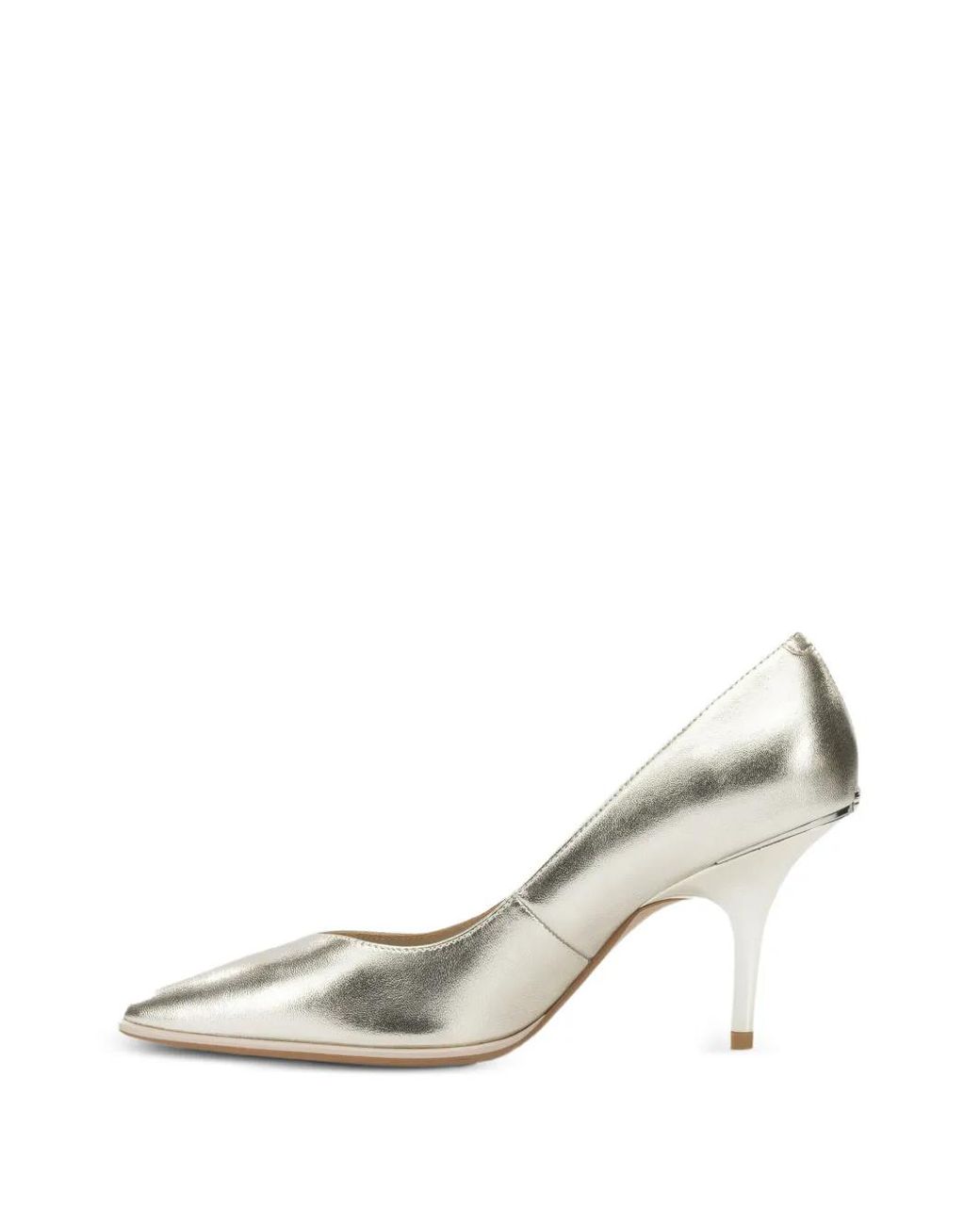 Pinko White Pointed-Toe Heeled Pumps