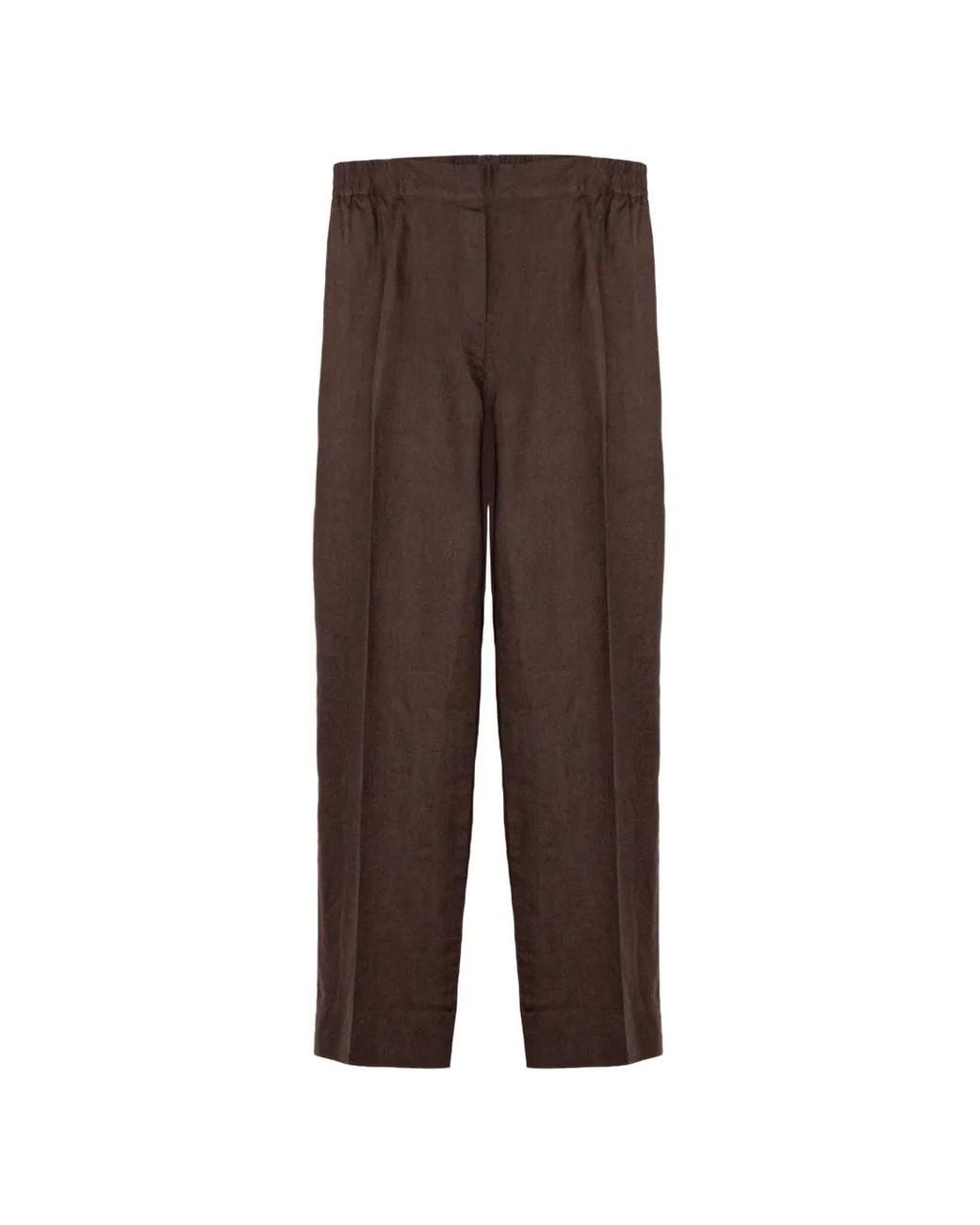 Purotatto Brown Pantalon En Lin À Coupe Ample