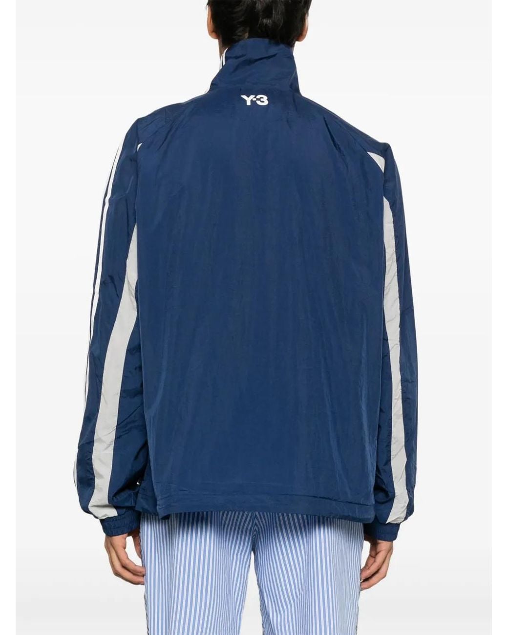 Y-3 Blue Zip-Up Shell Jacket for men