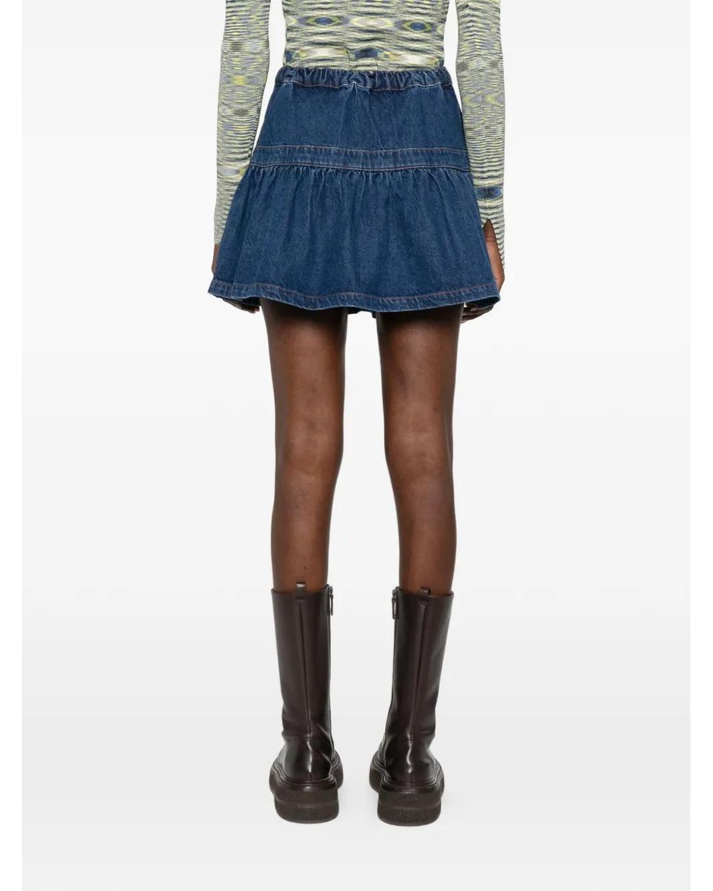 Maje Blue Short Denim Skirt