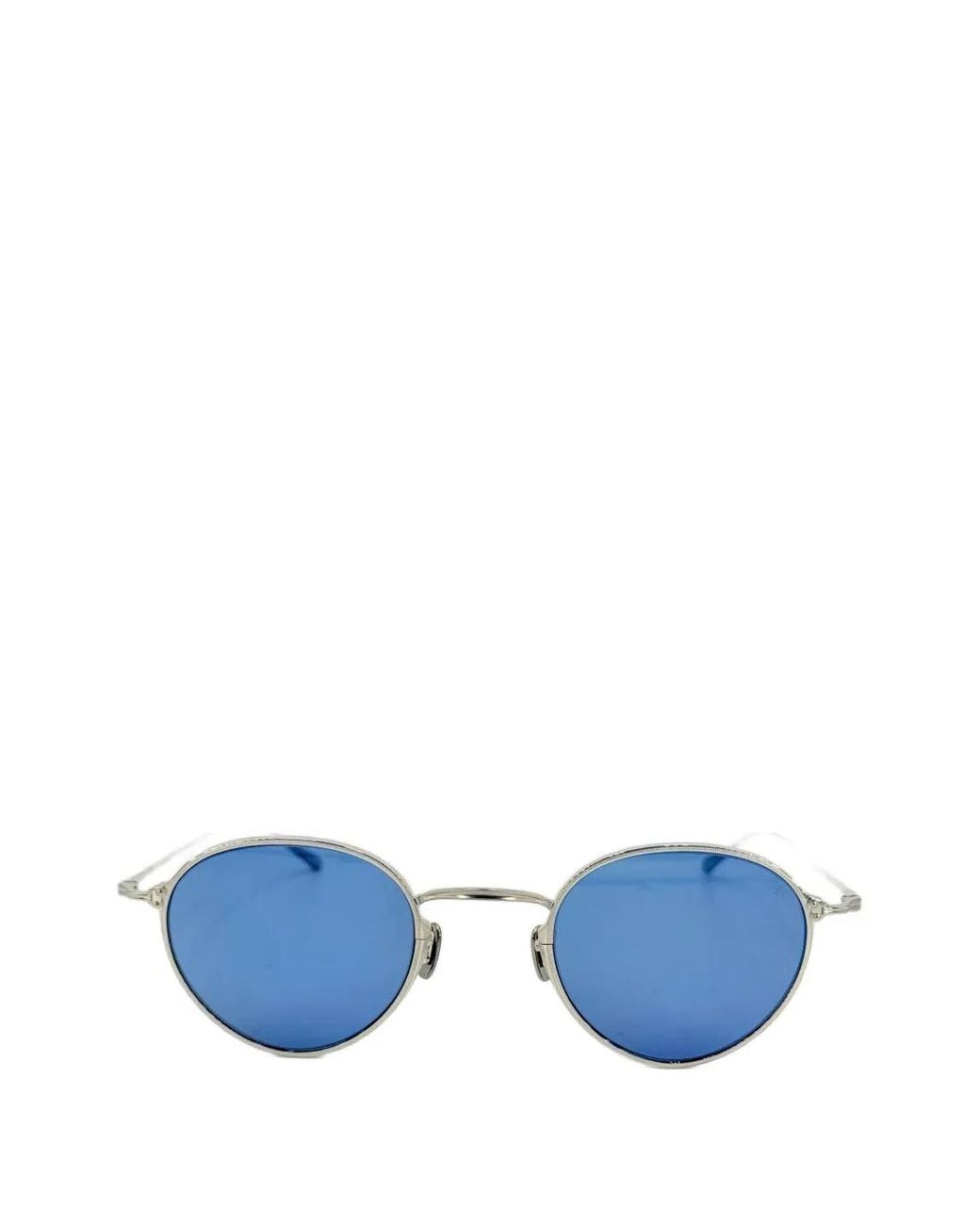 Eyevan 7285 Blue Round-Frame Sunglasses