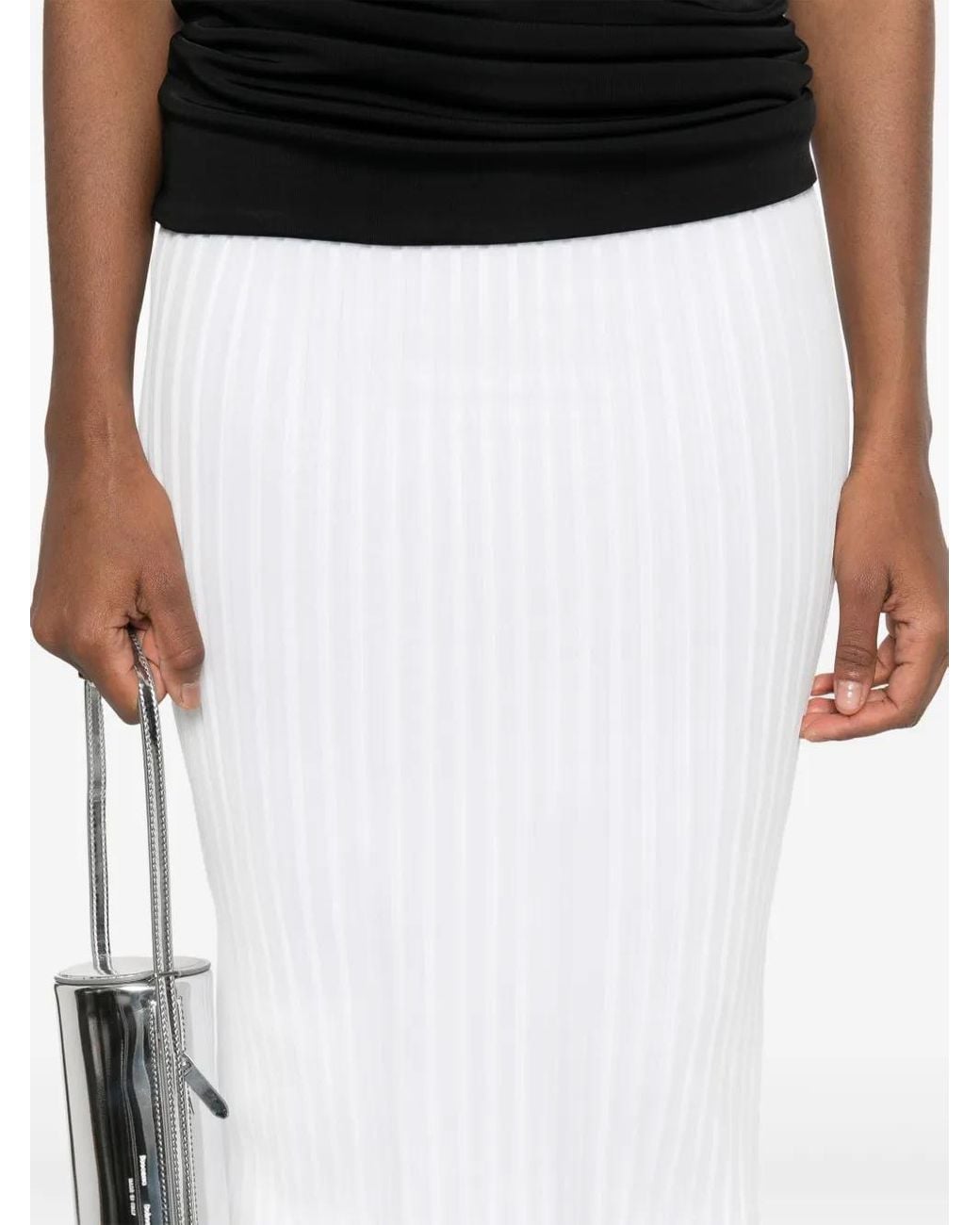 Sportmax Ribgebreide Rok in het White