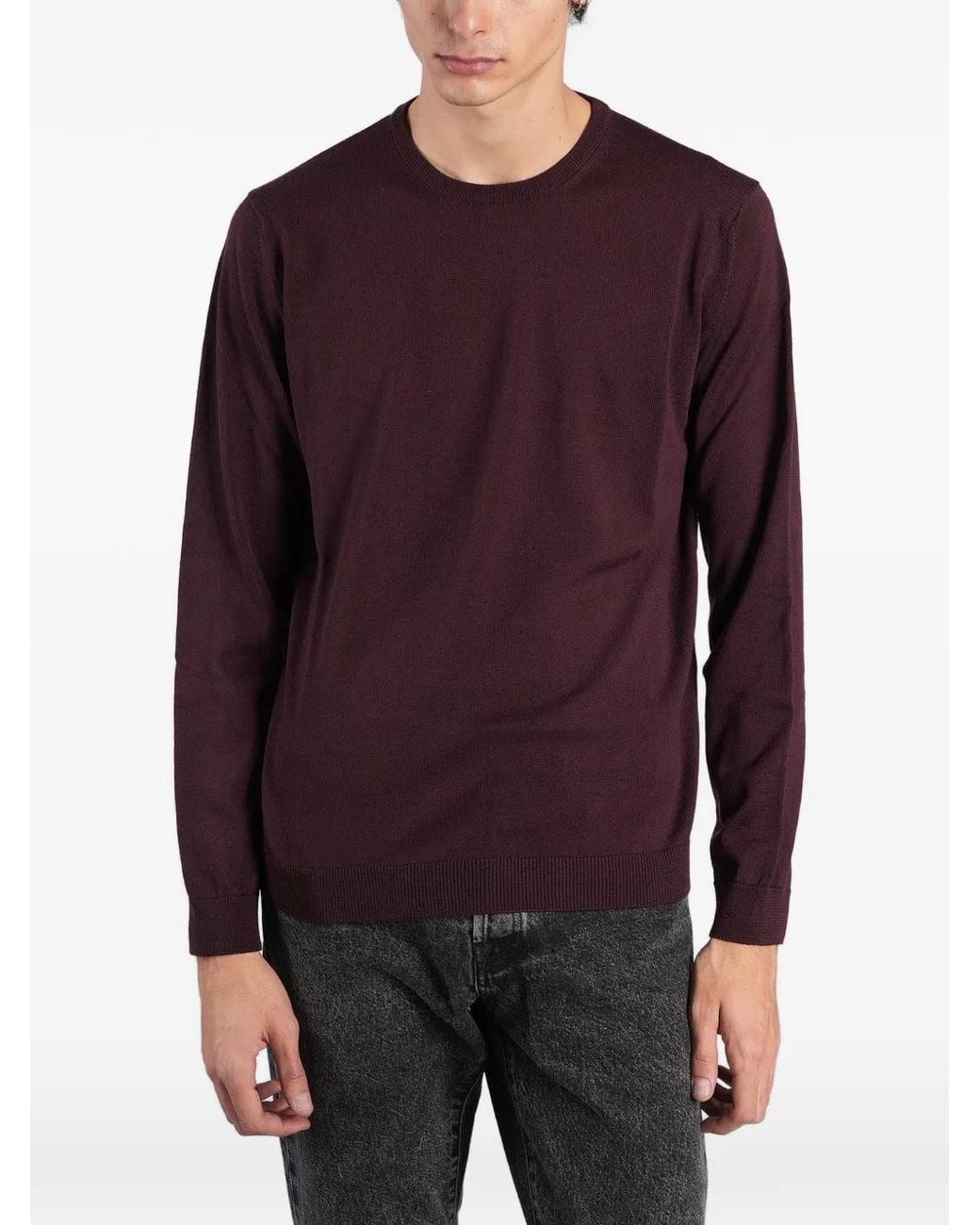 Roberto Collina Purple Crew-Neck Sweater for men