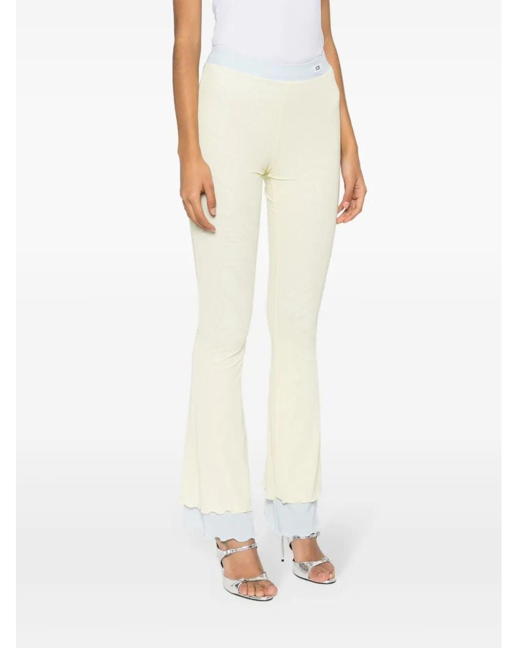 Gcds White Layered Flared Trousers