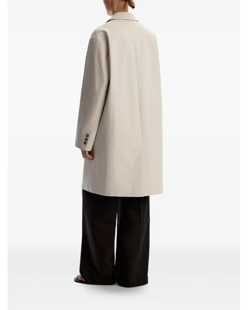 12 STOREEZ White Single-Breasted Coat