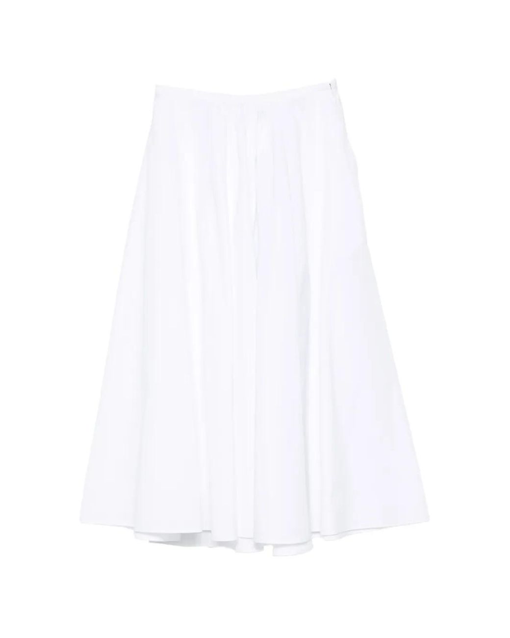 Aspesi White Cotton Midi Skirt