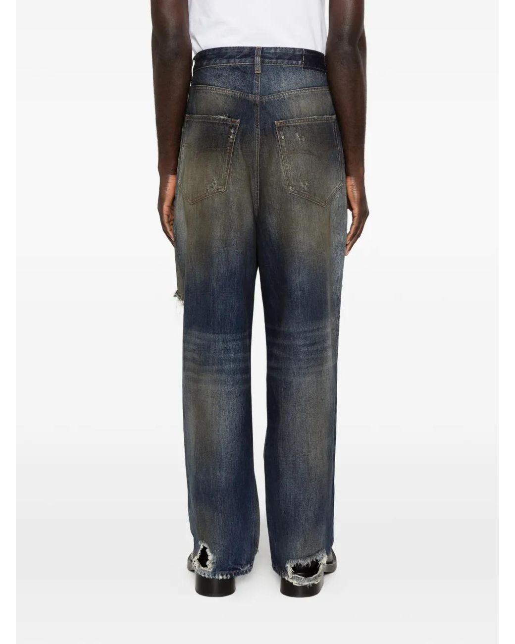 Vetements Blue Distressed Ripped Jeans