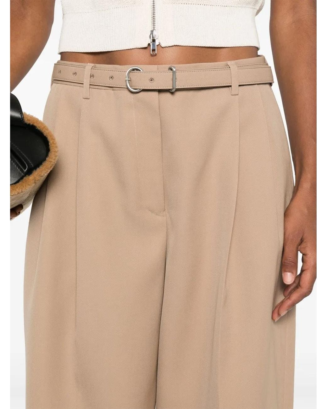 Jil Sander Natural Belted Trousers