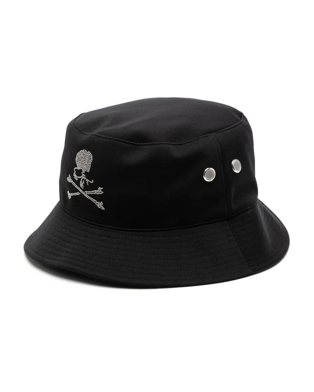 MASTERMIND WORLD Black Glitter Logo Print Bucket Hat for men