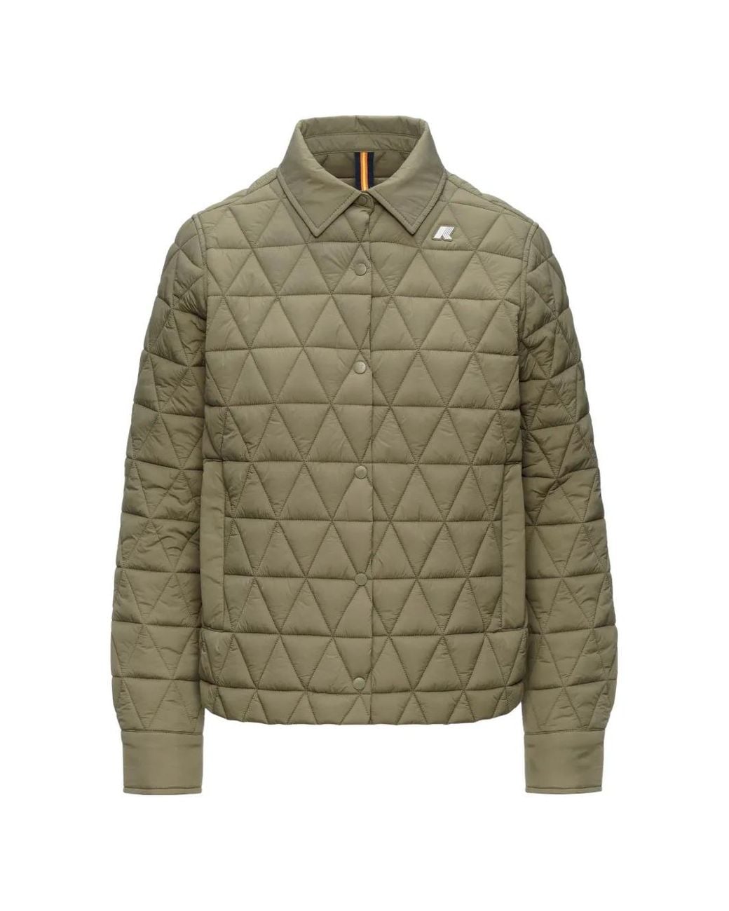 K-Way Green Nika Diamond-Quilted Jacket