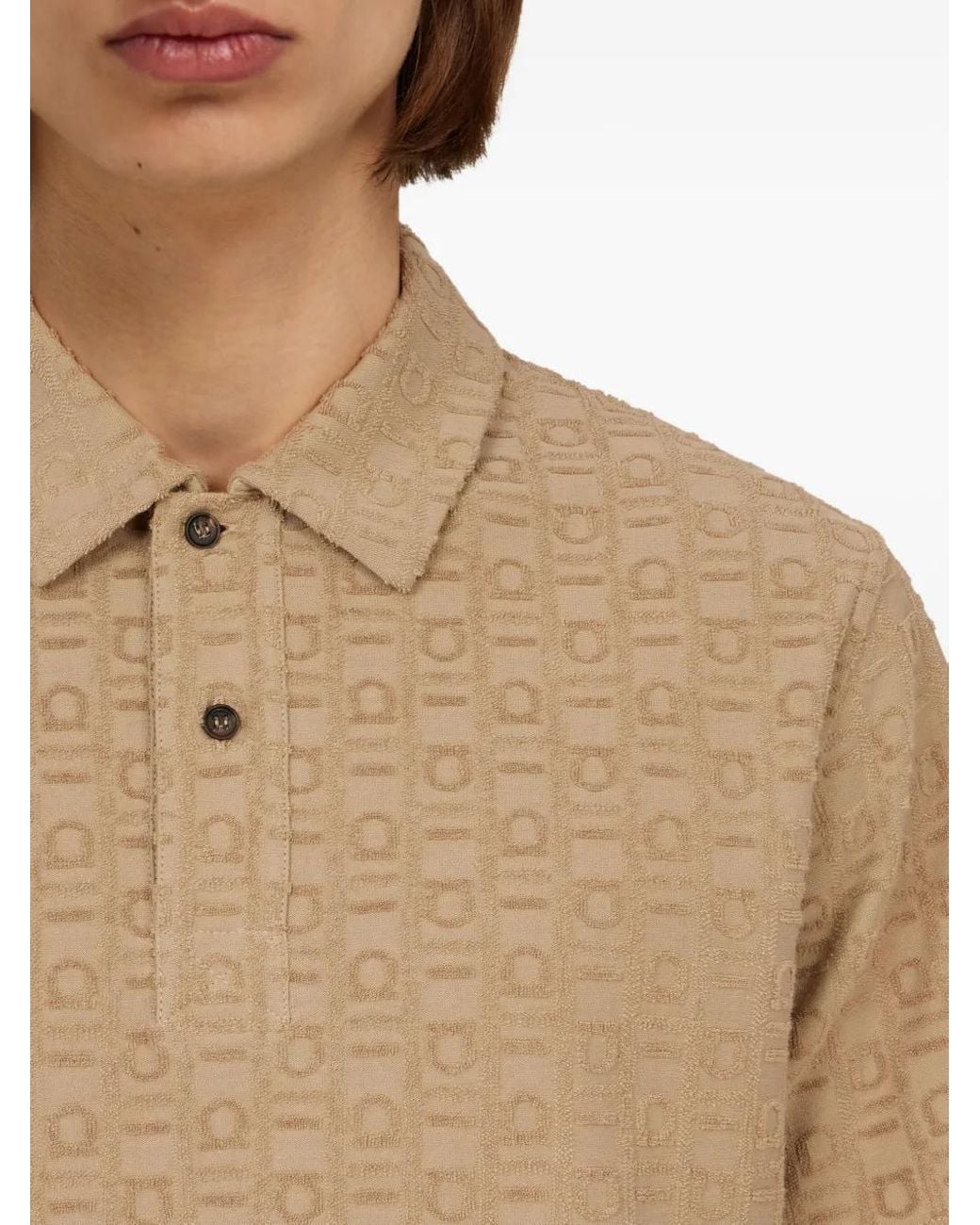 Ferragamo Natural Monogram Polo Shirt for men