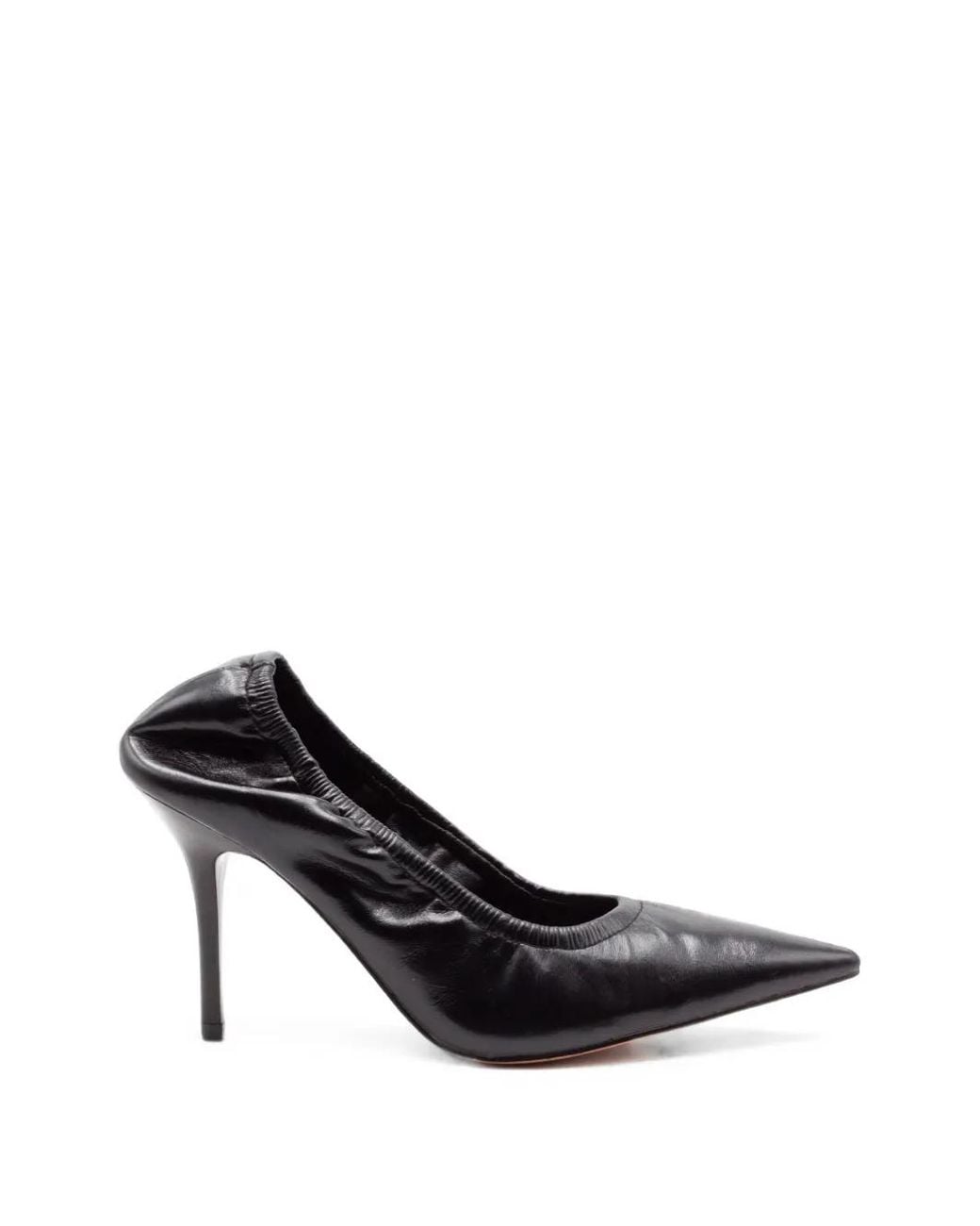 Twentyfourhaitch Black Elasticated Pointed-Toe Pumps