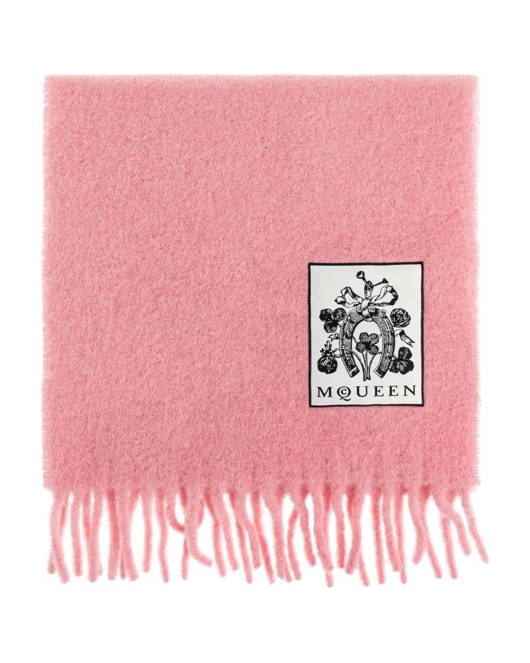 Alexander Mc Queen Alpaca Wool Scarf di McQueen in Pink