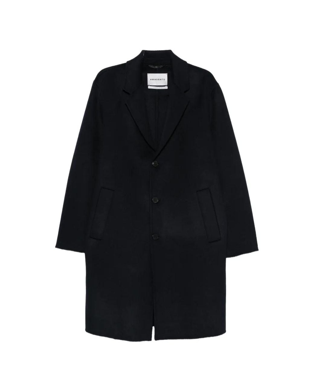 Amaranto Blue Single-Breasted Notched-Lapel Coat for men