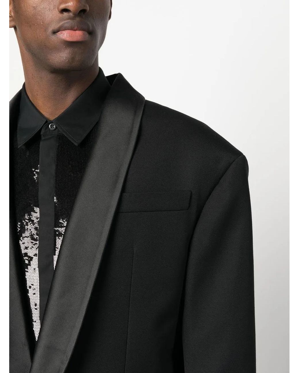 DSquared² Black Single-Breasted Tuxedo Jacket for men