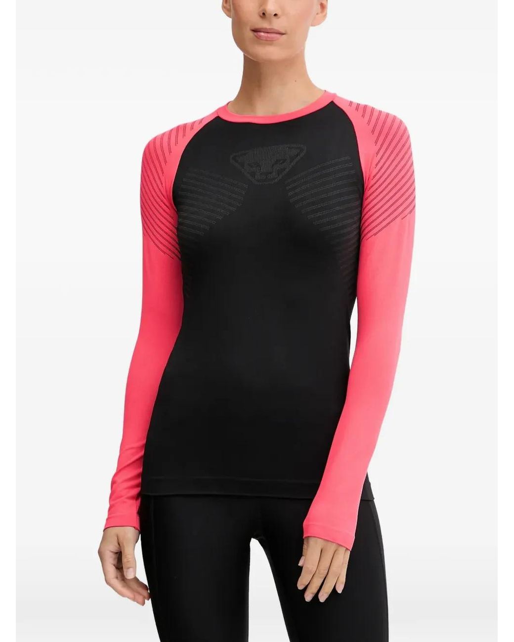 Dynafit Red Raglan-Sleeve Logo-Print Top