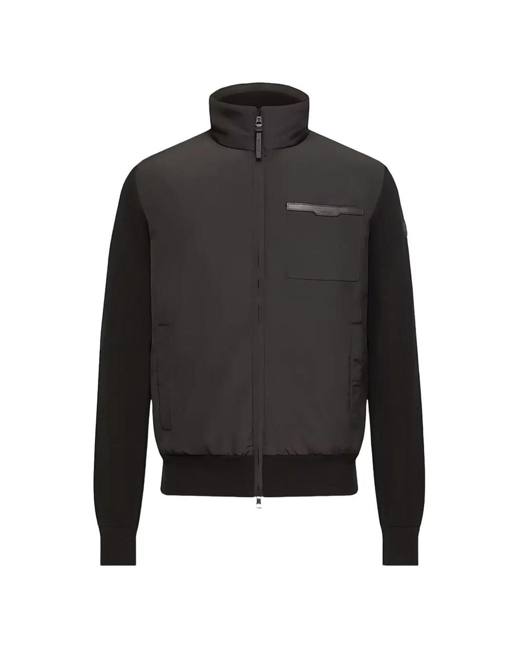 Moncler Black Padded Rib-Knit Cardigan for men