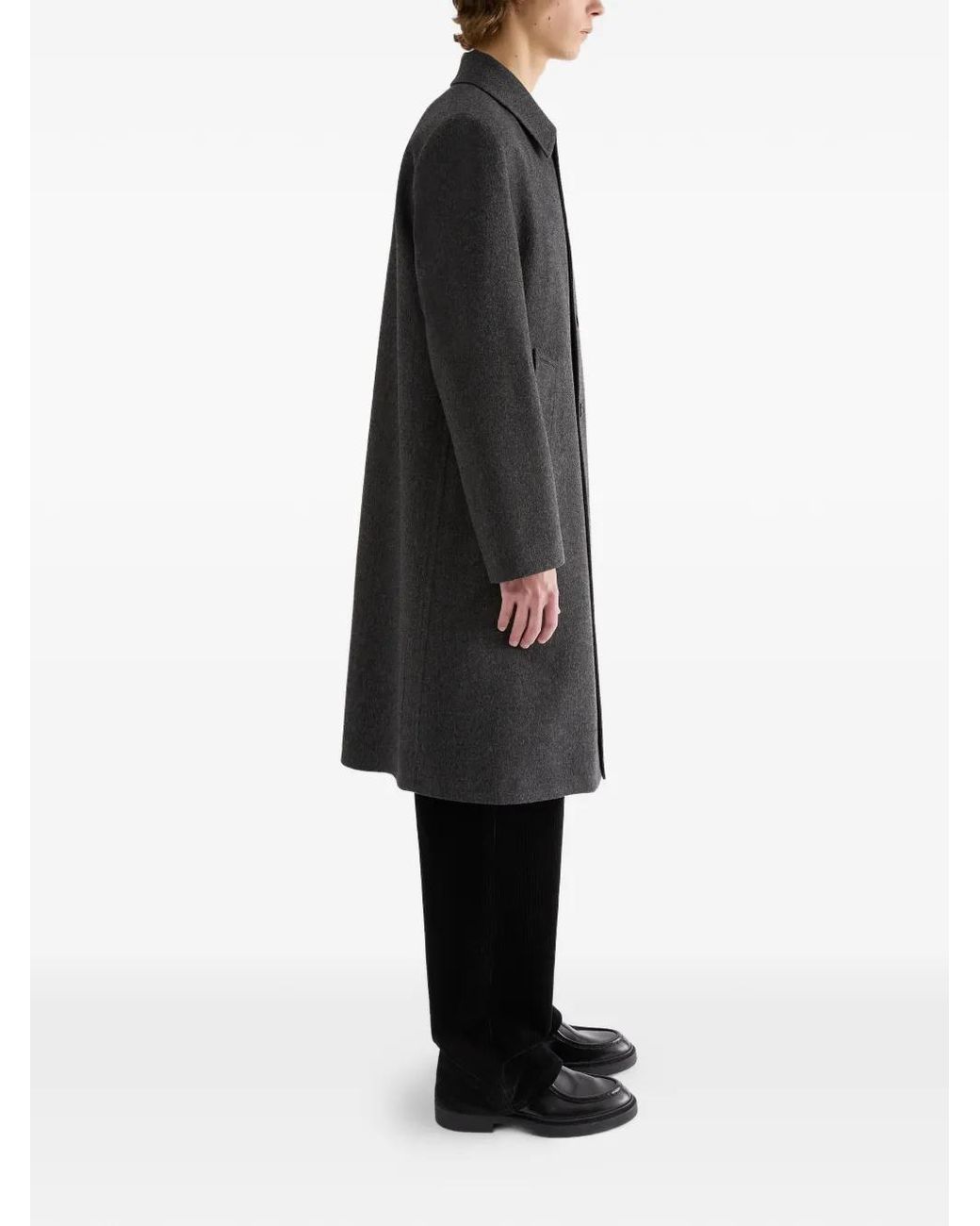 Jil Sander Black Single-Breasted Wool Coat for men