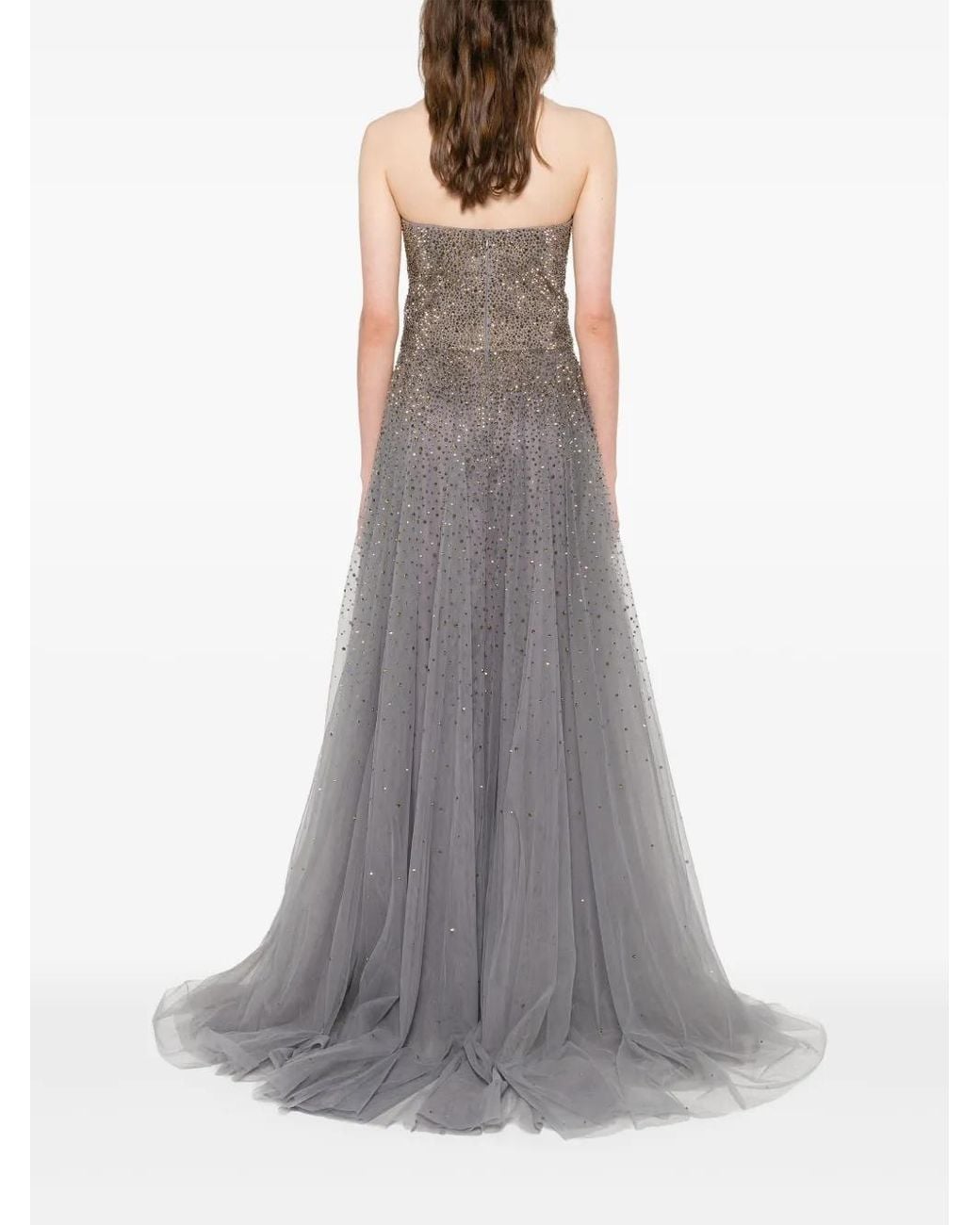 Jean Louis Sabaji Gray Embellished Maxi Dress