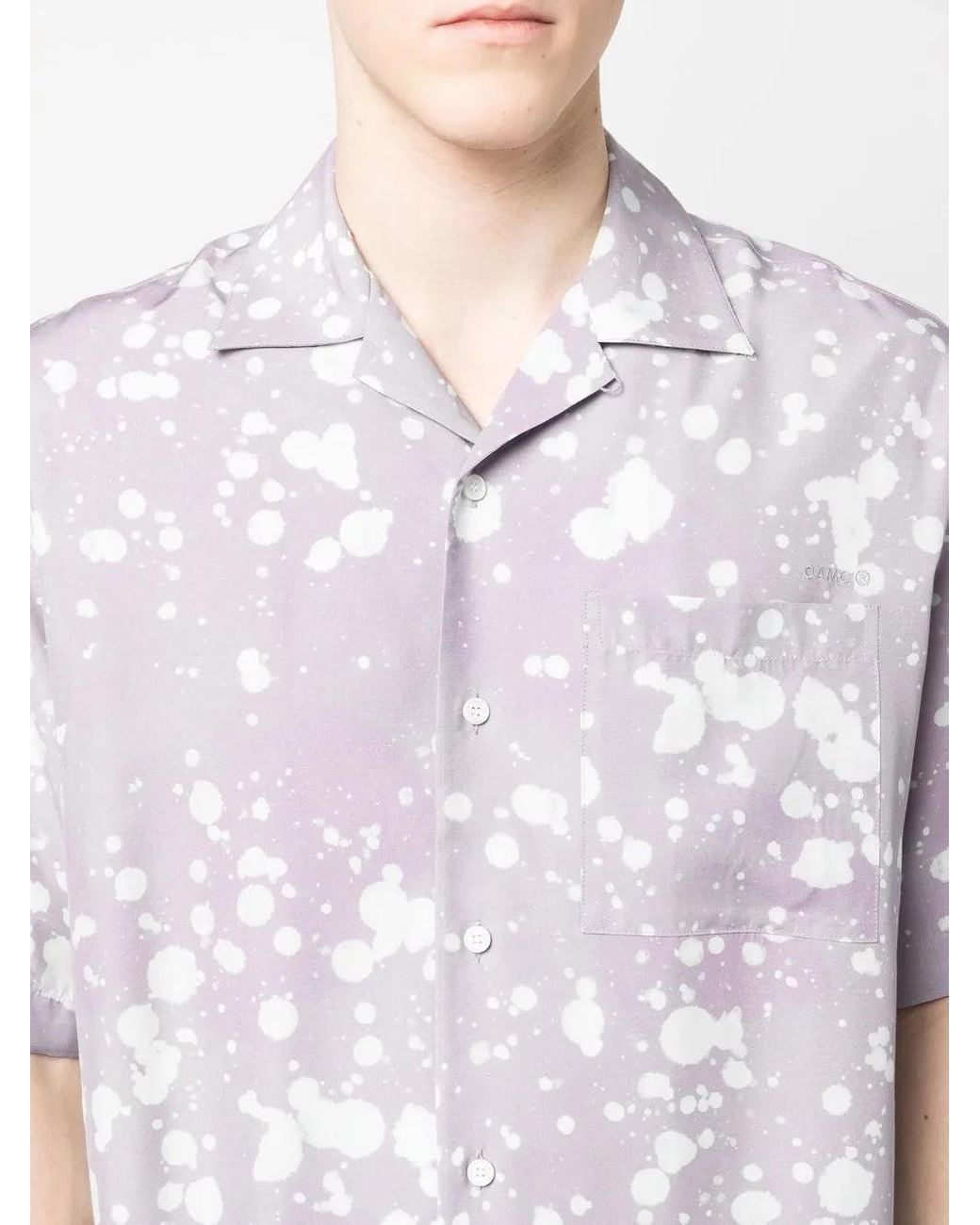 OAMC Purple Kurt Splatter Short-Sleeve Shirt for men