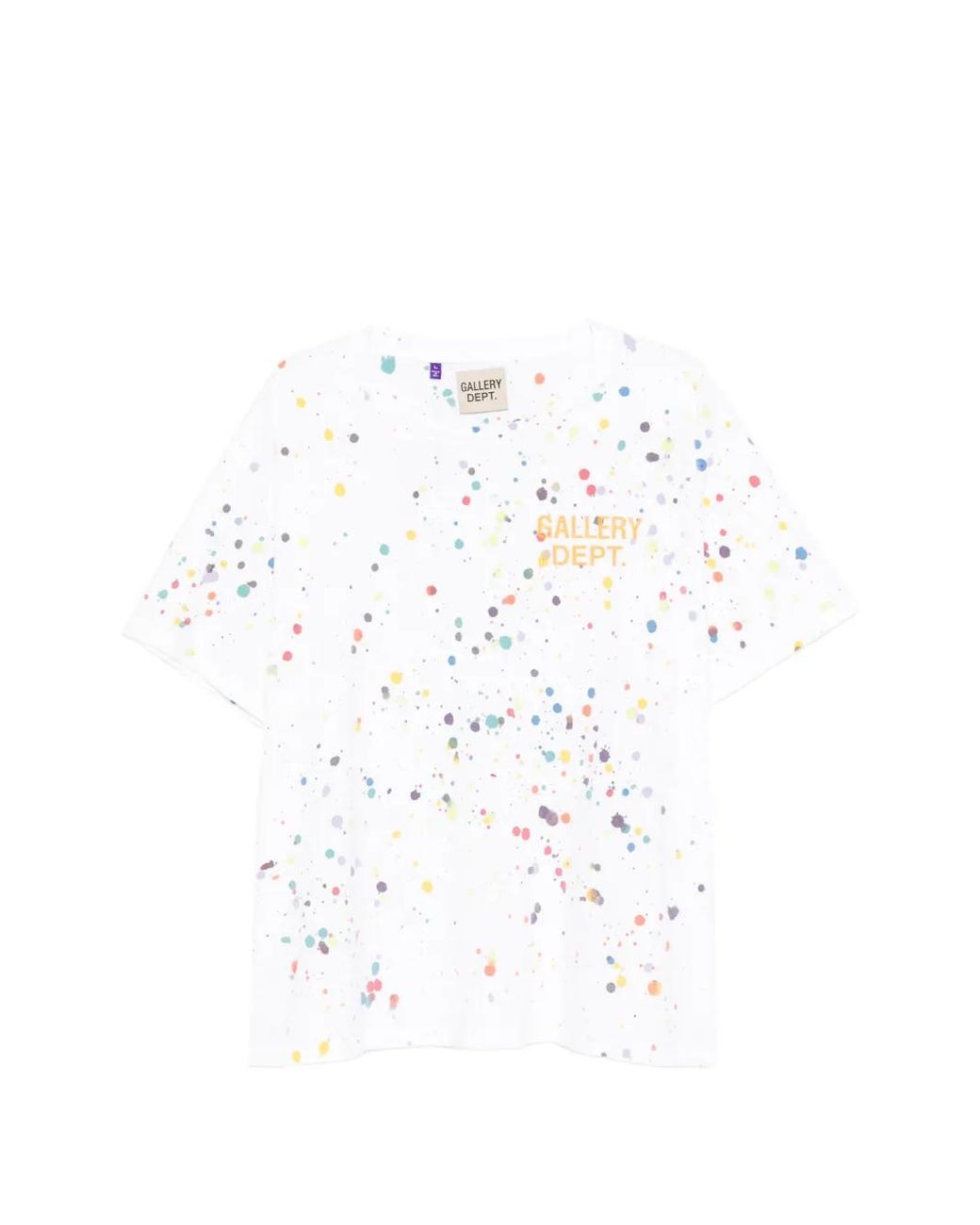 GALLERY DEPT. White Paint-Splatter Logo-Print T-Shirt