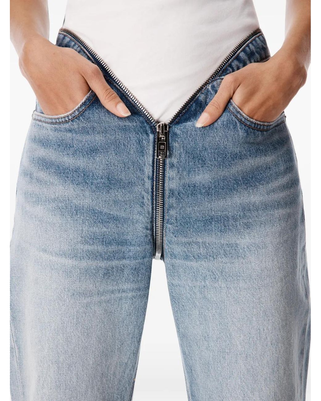 Alexander Wang Blue Zip V-Waist Jeans