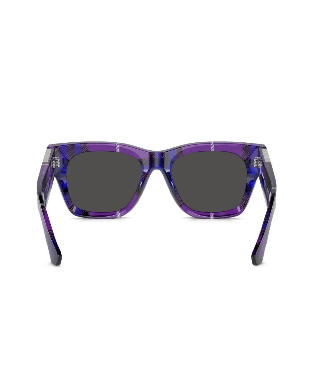 Burberry Blue Checkered Wayfarer-Frame Sunglasses