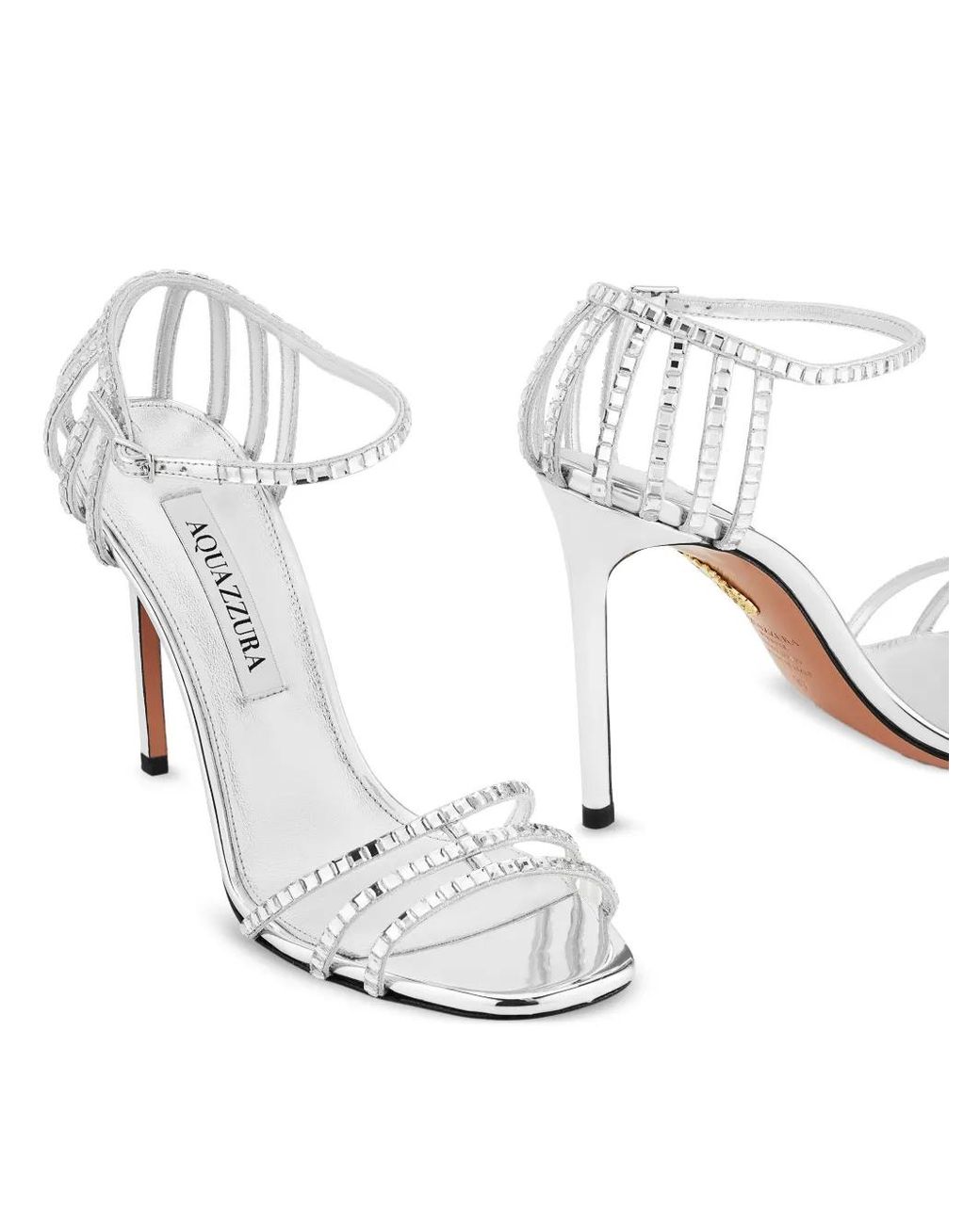 Aquazzura White Sandales Sensation Crystal À Talon