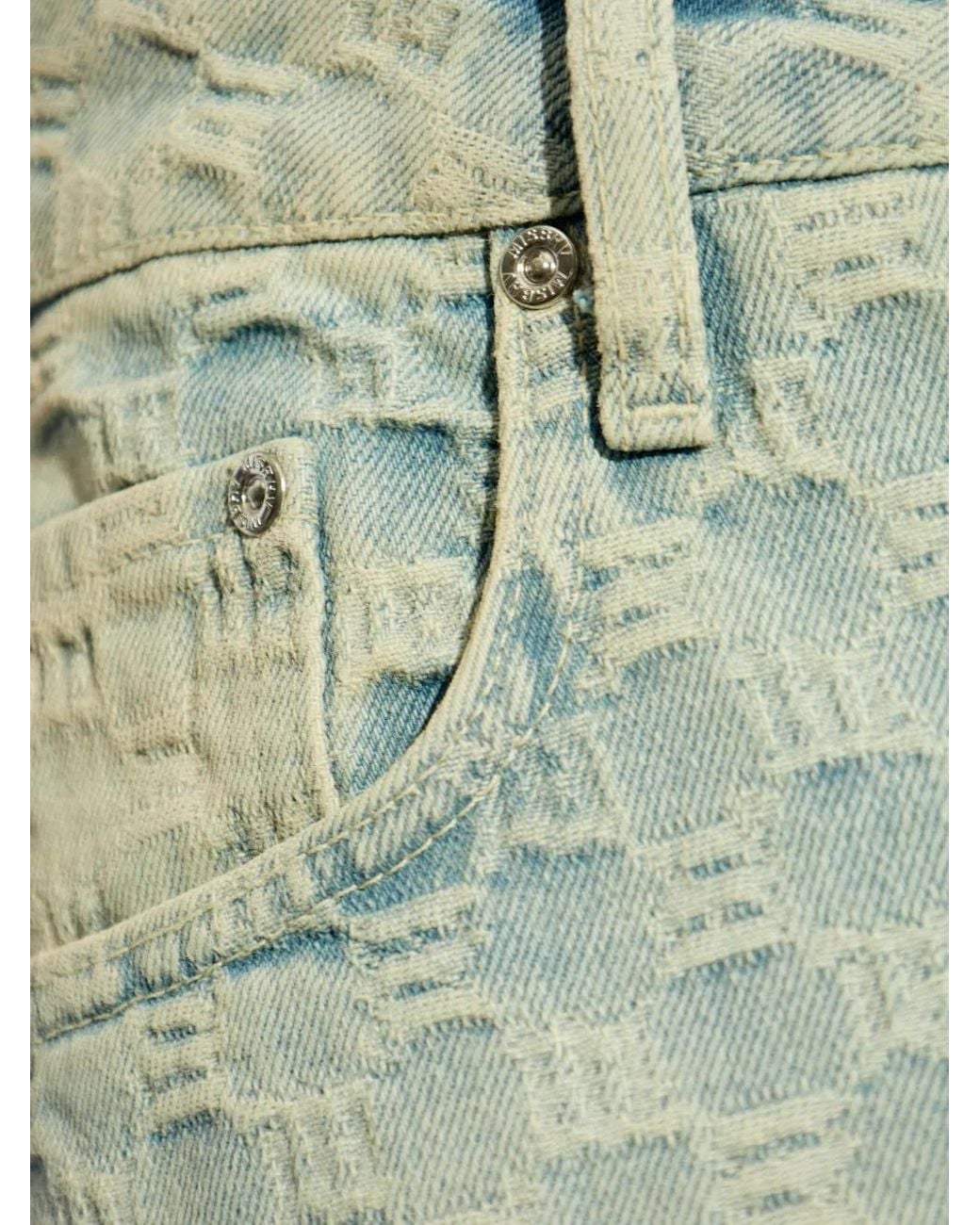 M I S B H V Green Monogram Jeans for men