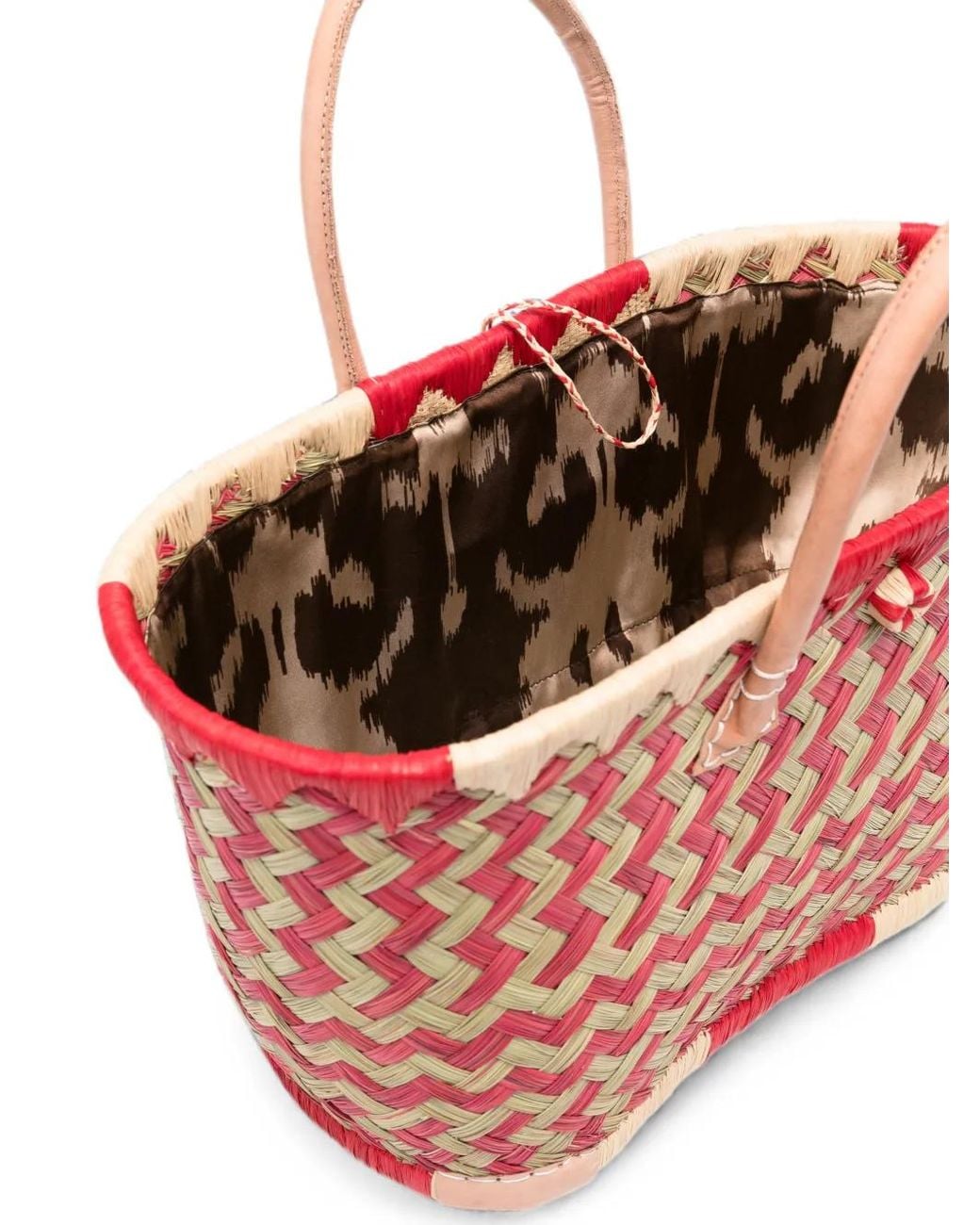 THE NINA STUDIO Pink Clotilde Woven-Design Tote Bag