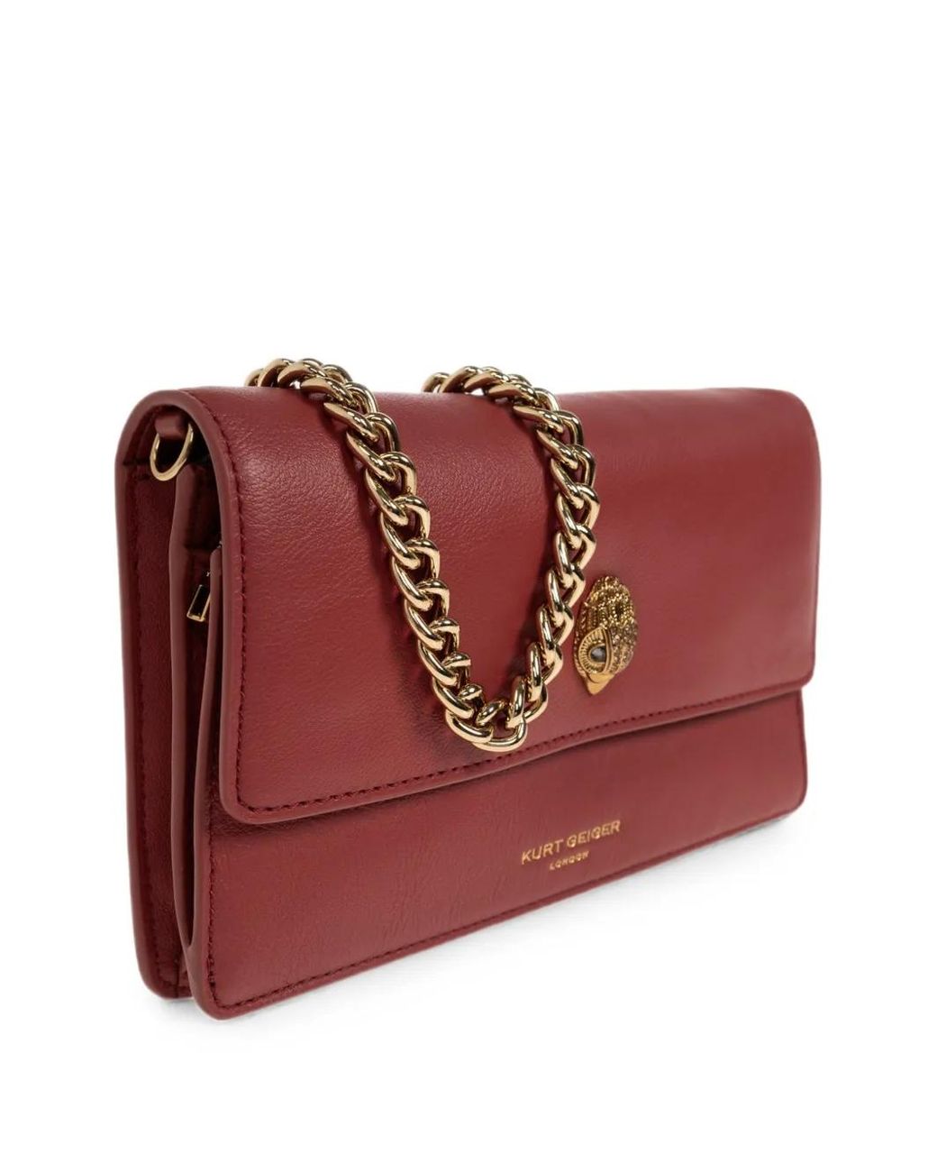 Kurt Geiger Red Sloane Eagle-Plaque Leather Cross Body Bag