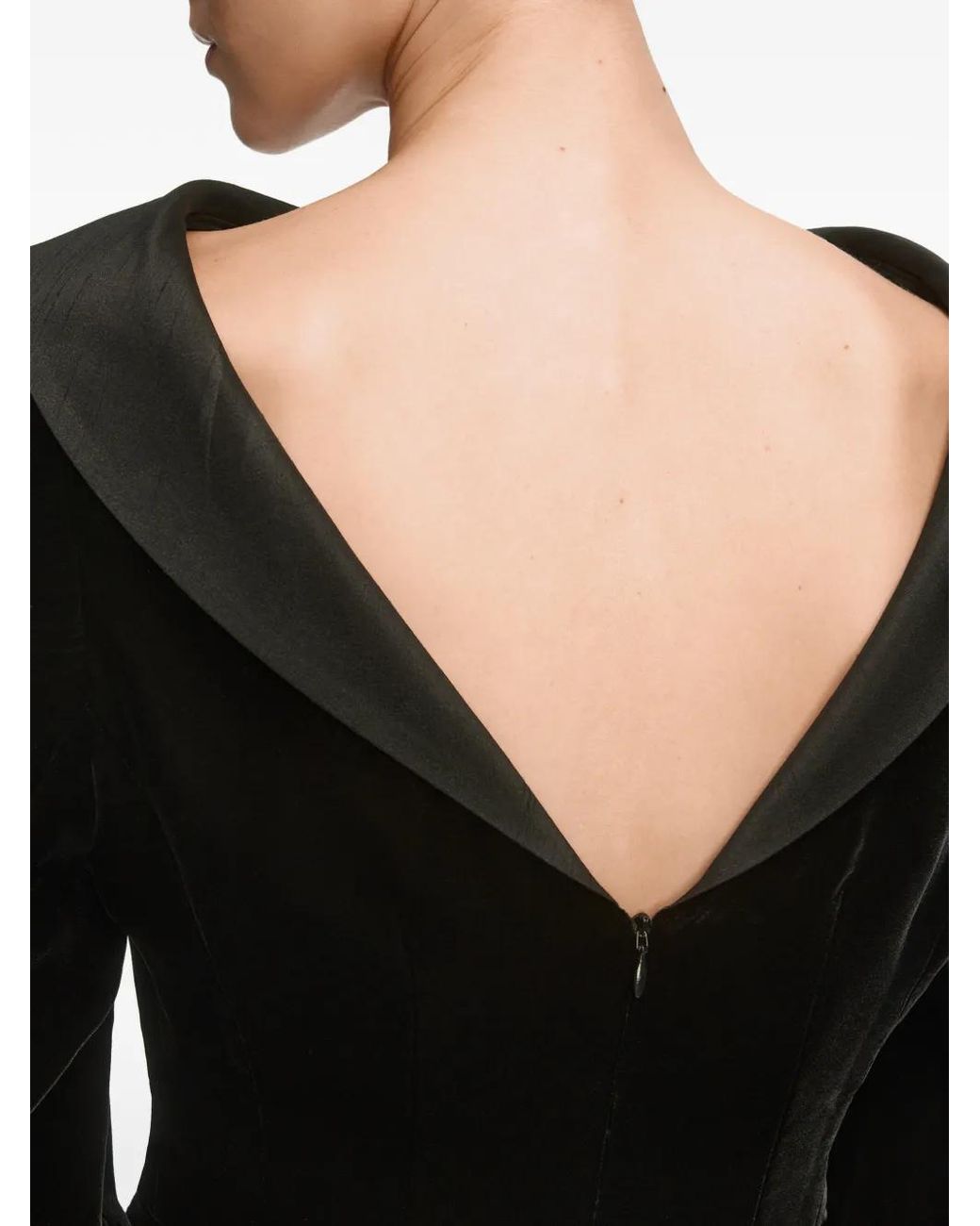 12 STOREEZ Black Adagio Velvet Mini Dress