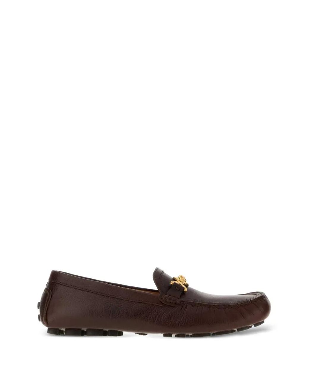 Versace Brown Medusa Biggie Driving Loafers for men