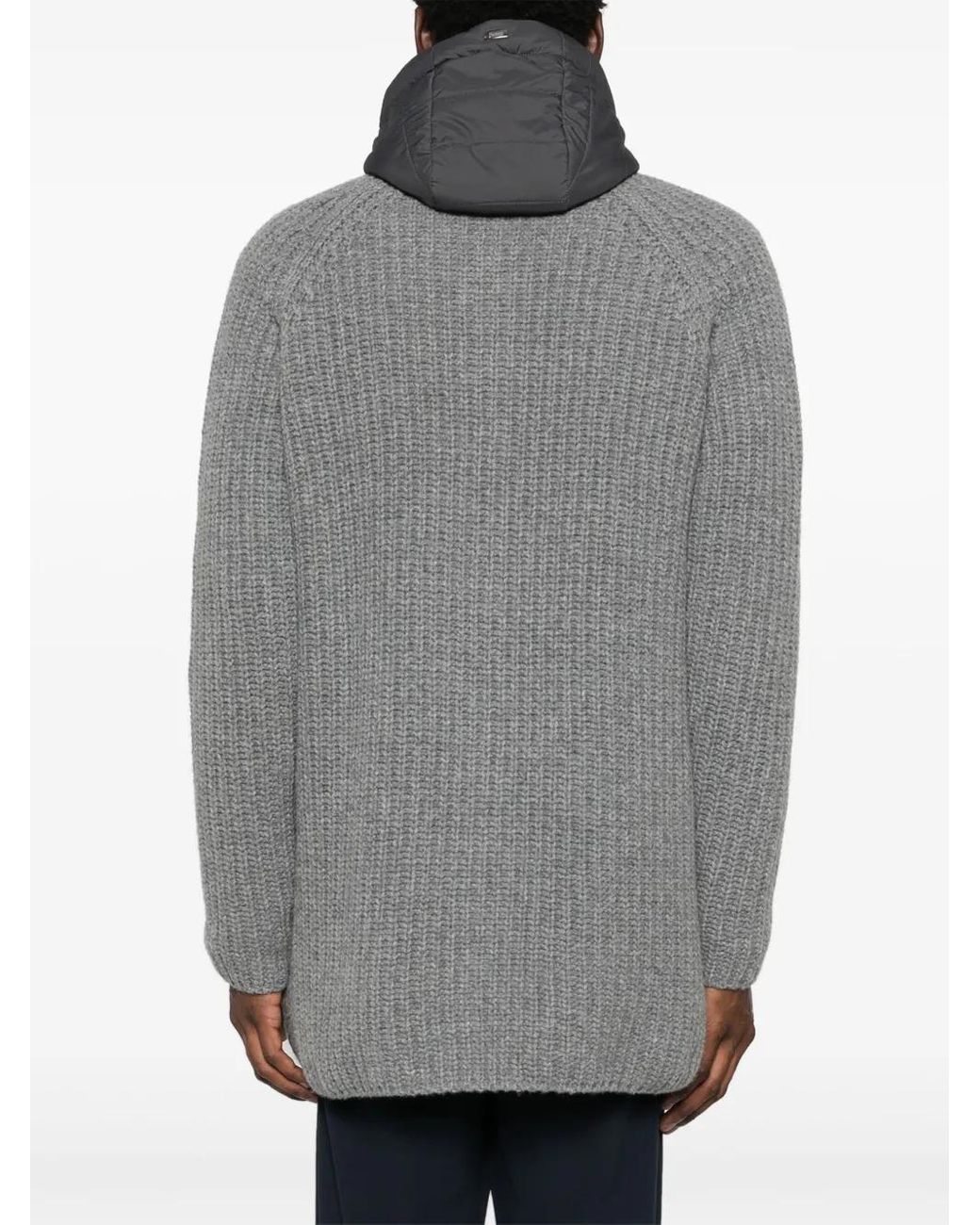 Herno Gray Double-Layer Coat for men