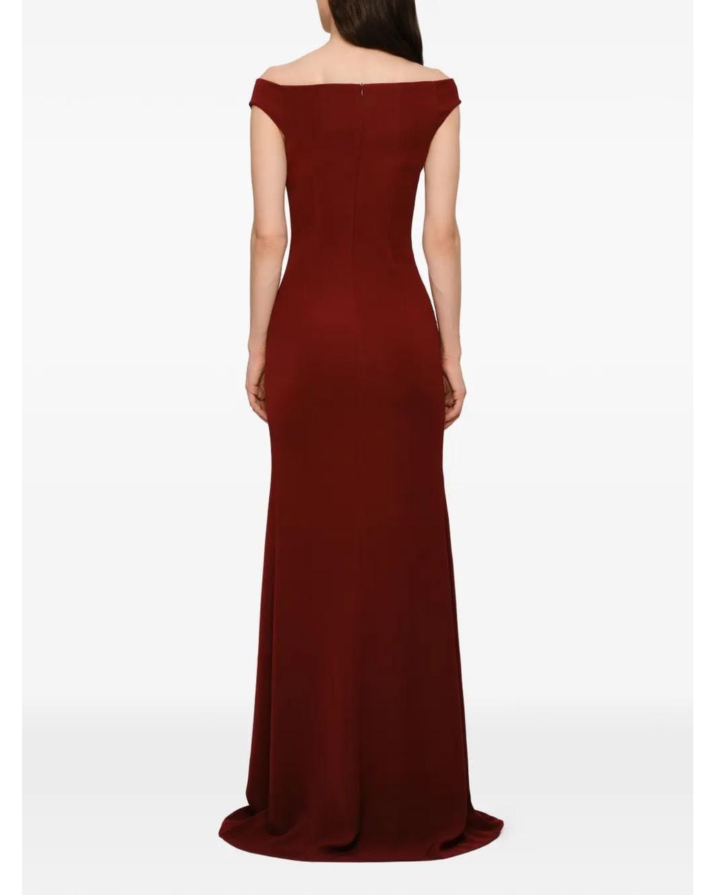 Murmur Red Ivy Embellished Slit Maxi Dress