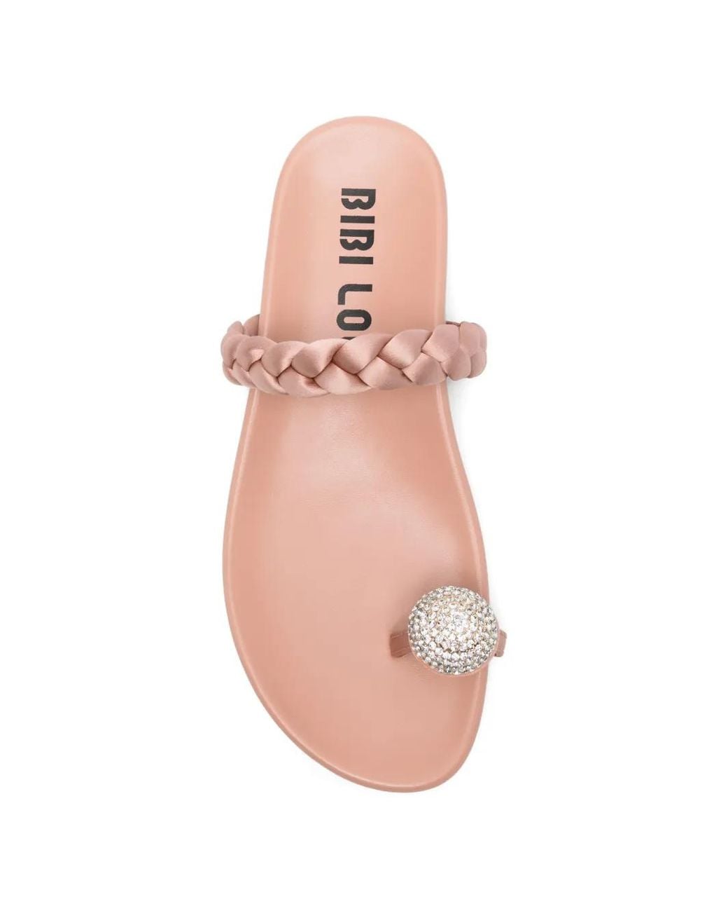 Bibi Lou Pink Balne Braided Crystal-Embellished Sandals