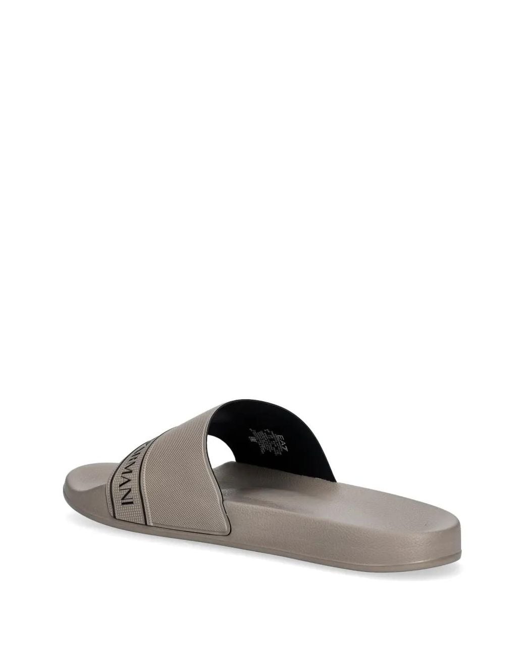 EA7 White Logo-Print Slides