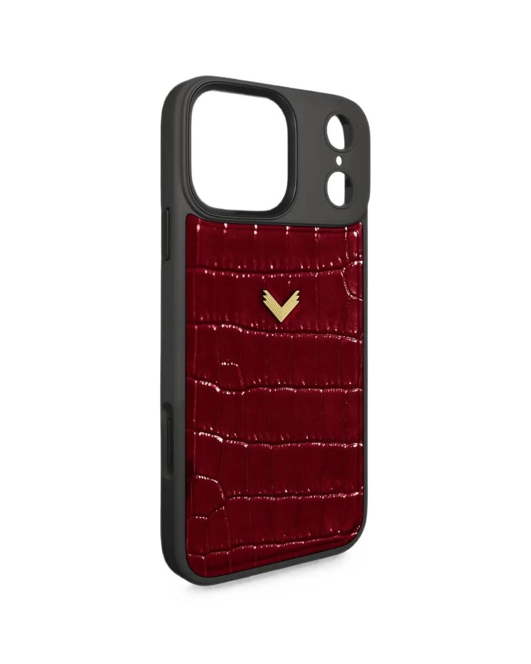 Velante Red Croc-Effect Leather Iphone 17 Pro Max Phone Case