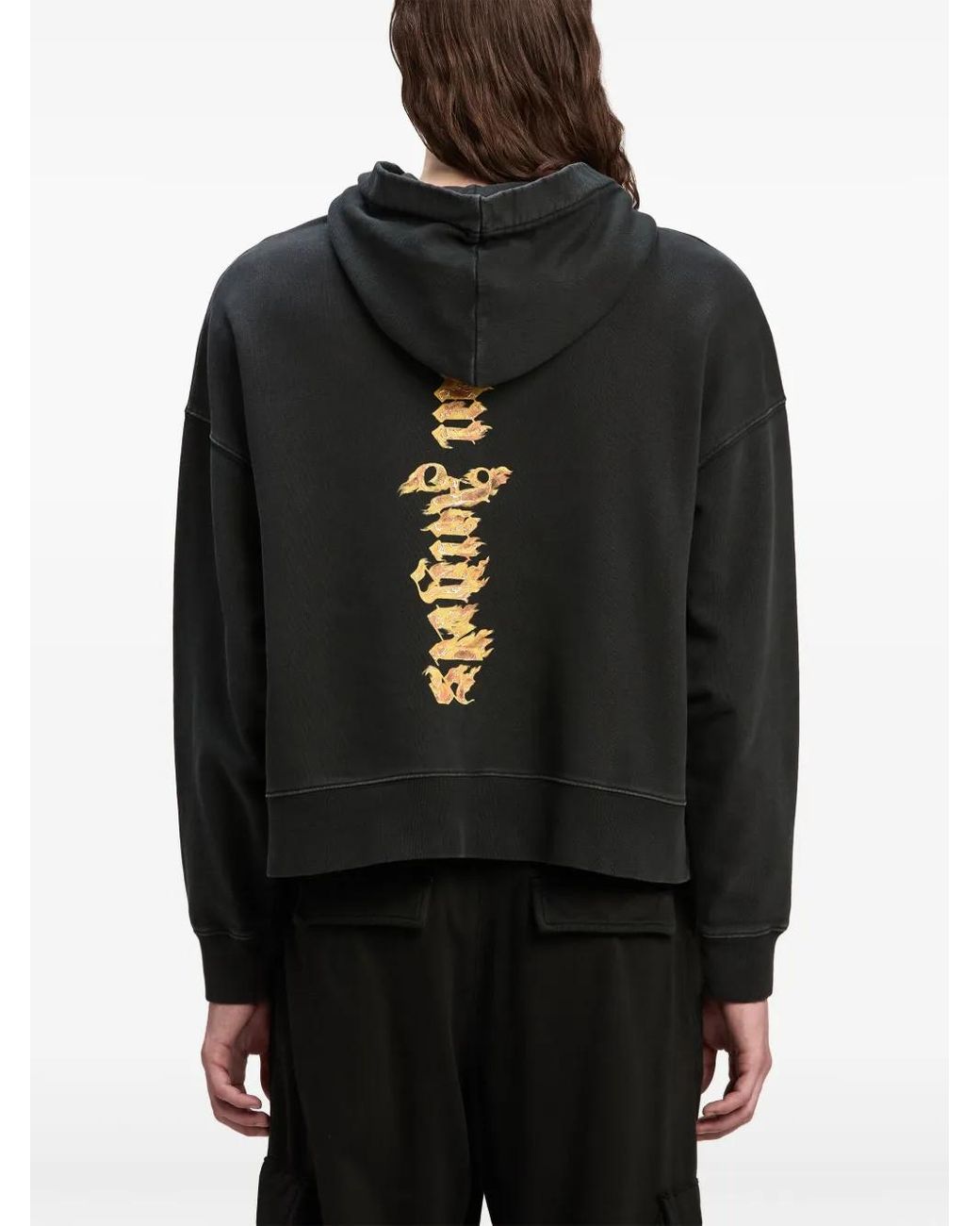 Palm Angels Black Burning Palm Hoody for men