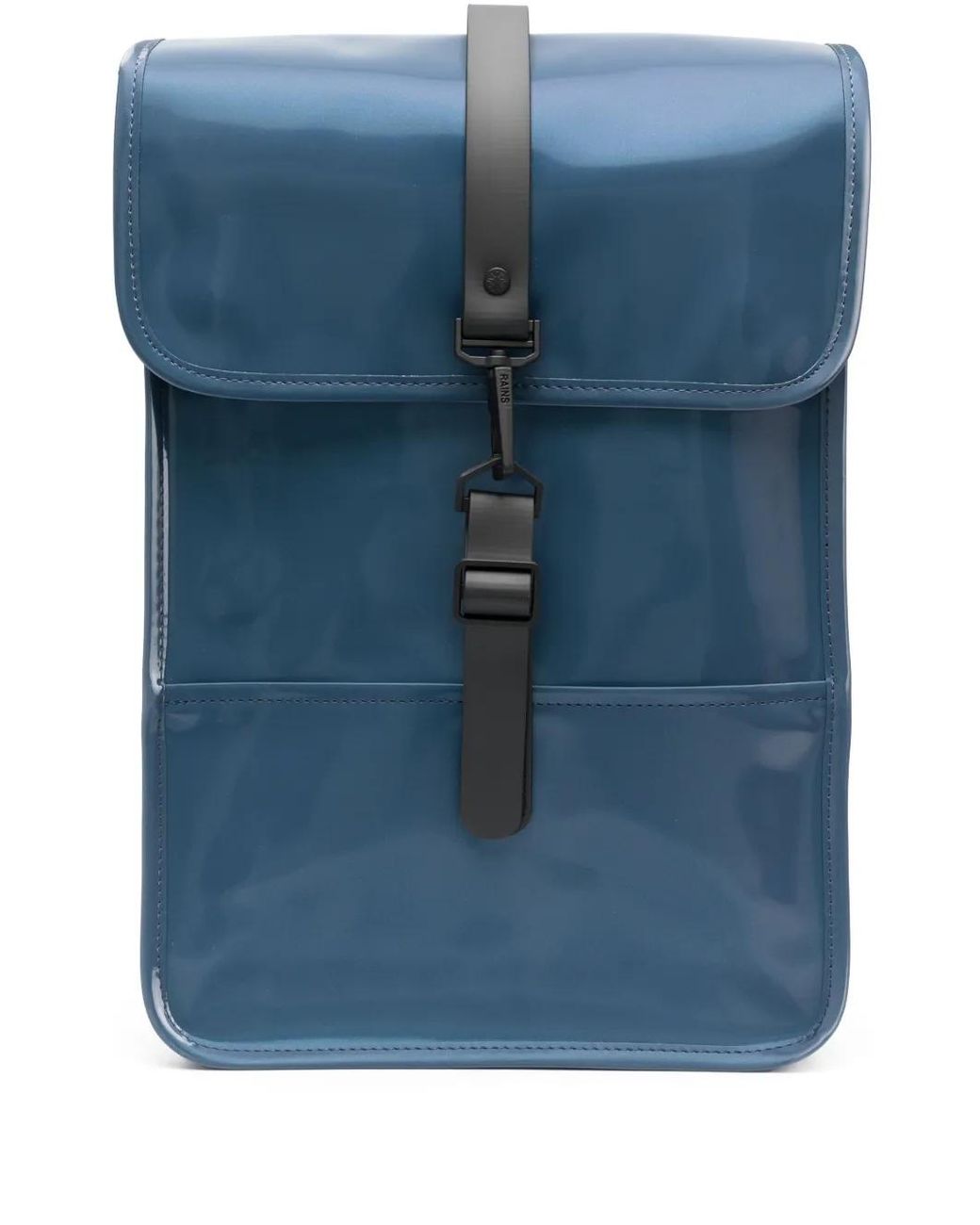 Rains Blue Carabiner-Fastening Waterproof Backpack