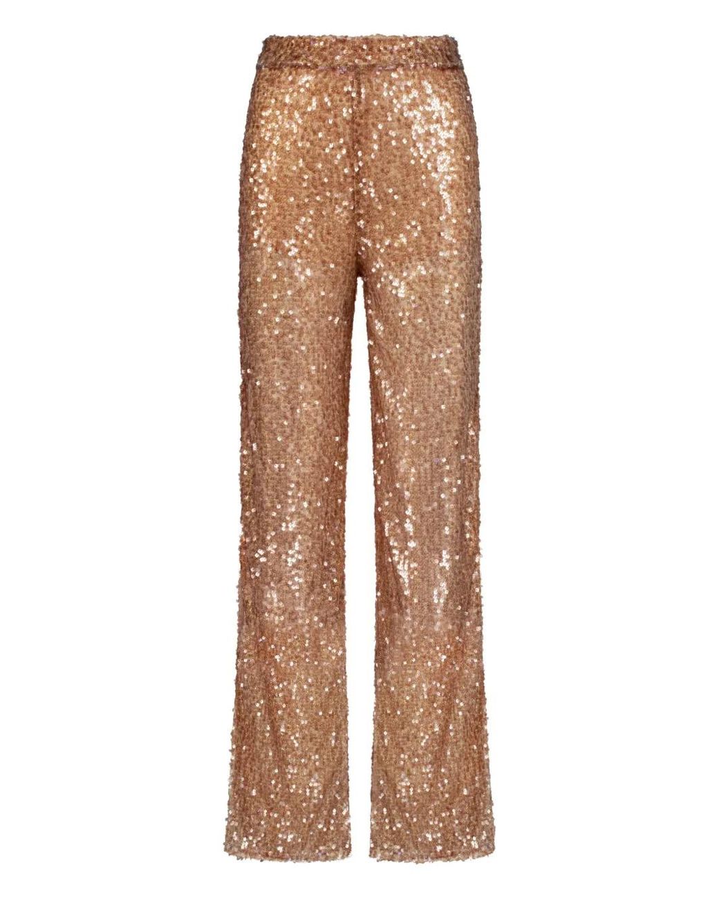 SANA OSMANI Natural Priapre Sequin Side-Split Trousers
