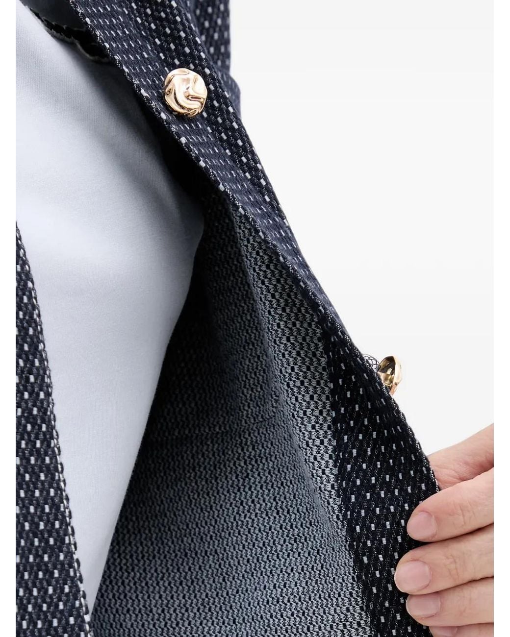 Mos Mosh Blue Patterned Button-Up Jacket