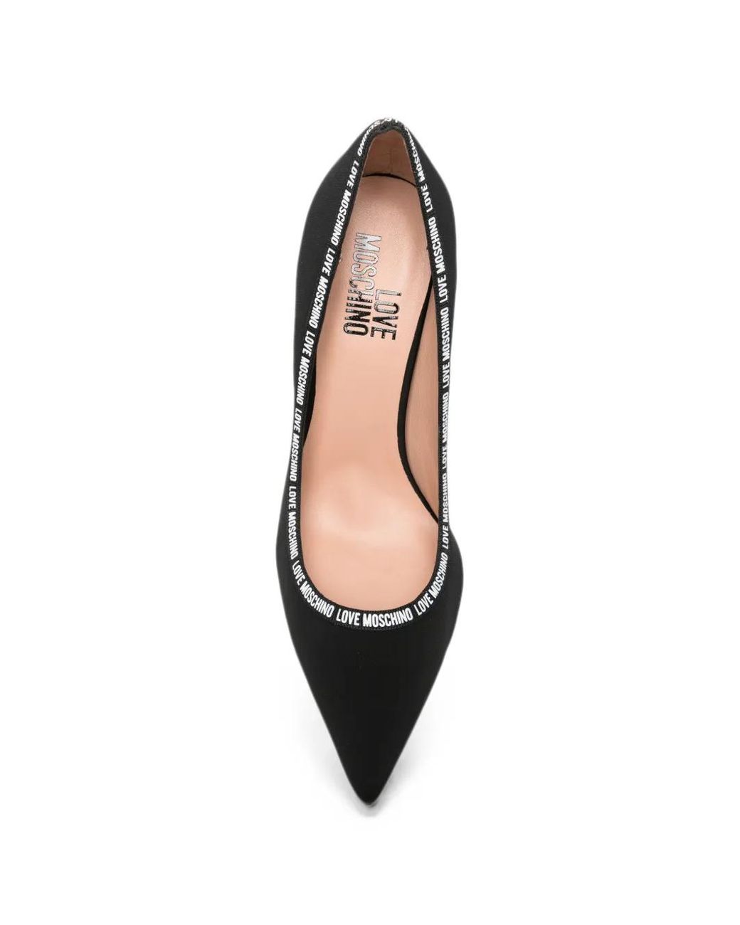 Love Moschino Black Logo-Detail Pointed-Toe Pumps